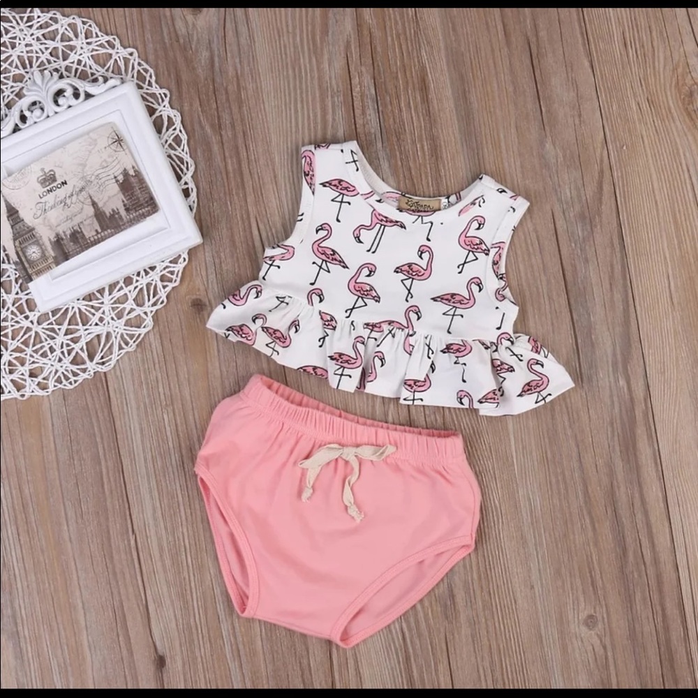 Baby 2 piece flamingo set